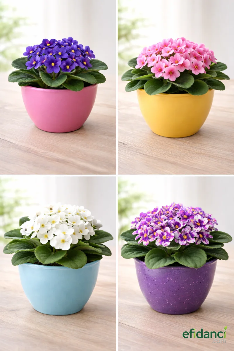 Afrika Menekşesi / 4’lü Set / 4 Ayrı Renk