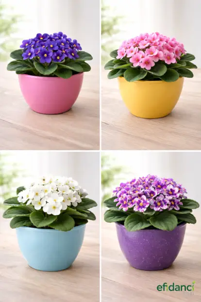 Afrika Menekşesi / 4’lü Set / 4 Ayrı Renk